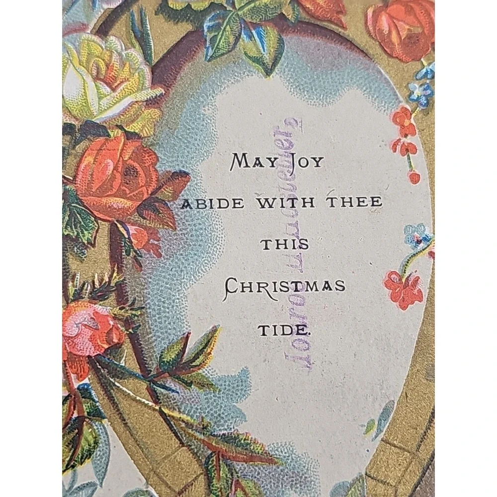Antique Christmas Card Fringe New Year‎ Lot Of 3